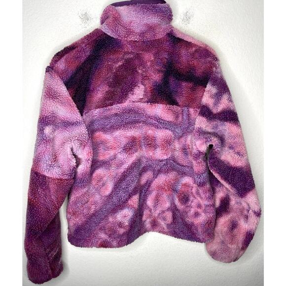 John Elliott Patchwork Tie Dye Pink Purple Polar Fleece Jacket Size Medium - Picture 2 of 5